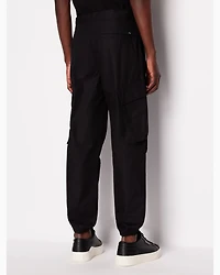 Cotton gabardine cargo trousers