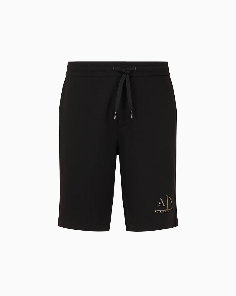 Stretch interlock shorts with logo