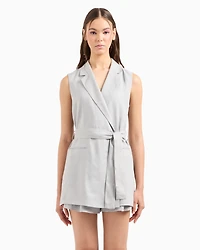 Double-breasted waistcoat linen and cotton canvas