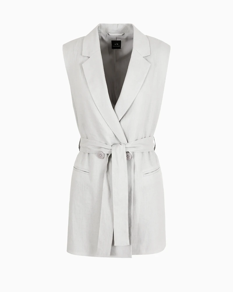 Double-breasted waistcoat linen and cotton canvas