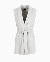 Double-breasted waistcoat linen and cotton canvas
