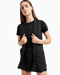 Single-breasted waistcoat satin jacquard fabric