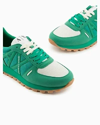 Sneakers with mesh and eco-suede inserts