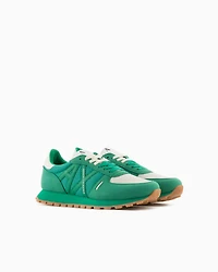 Sneakers with mesh and eco-suede inserts