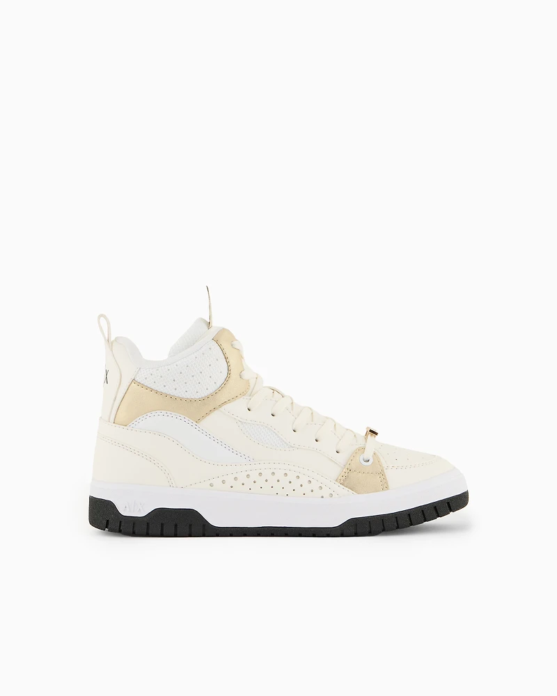 Shiny Point High-Top Lace-Up Sneakers