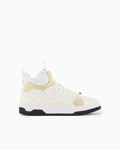 Shiny Point High-Top Lace-Up Sneakers