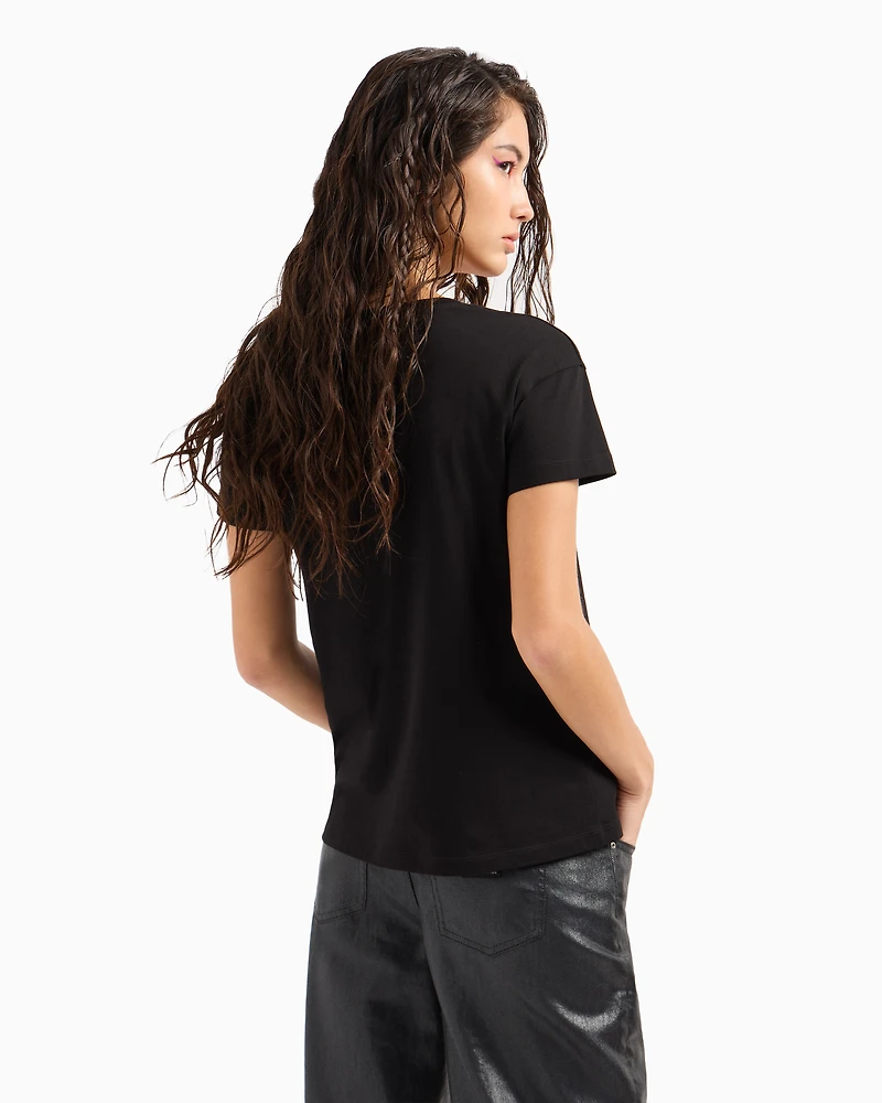 Relaxed fit T-shirt with maxi metal logo