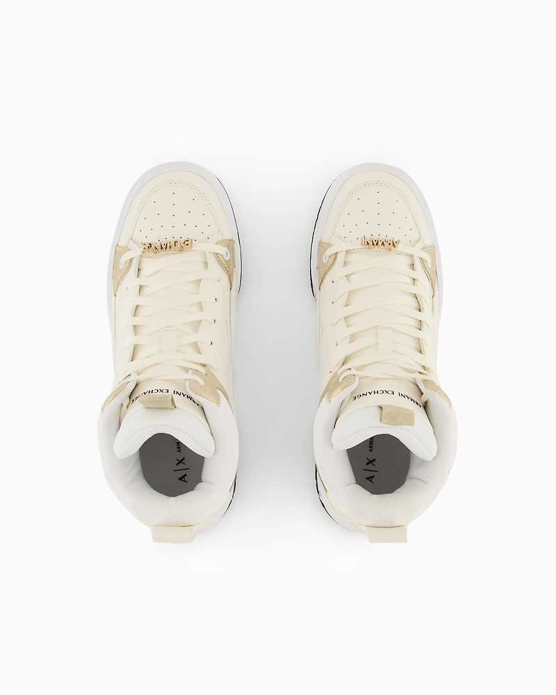 Shiny Point High-Top Lace-Up Sneakers