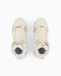 Shiny Point High-Top Lace-Up Sneakers