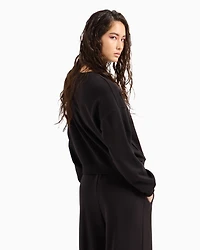 Crewneck sweatshirt with logo print and metal details