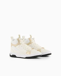 Shiny Point High-Top Lace-Up Sneakers