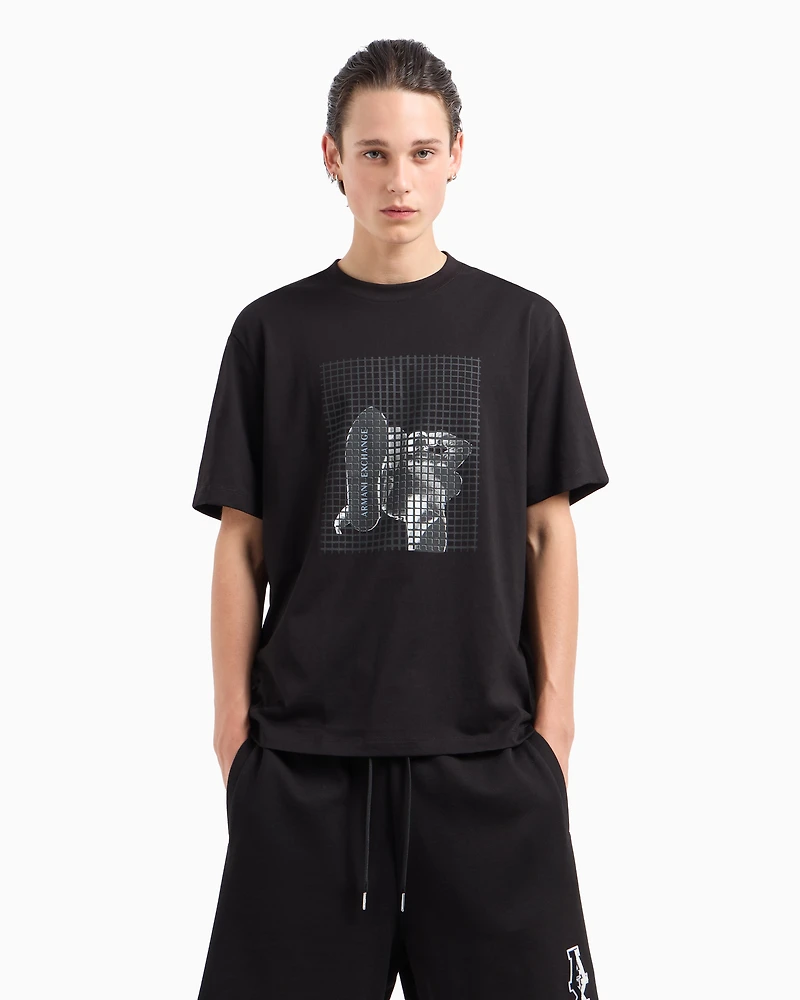 Regular fit heavy cotton T-shirt with ASV photo print