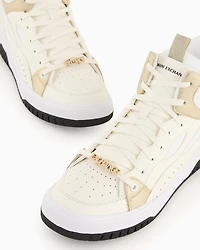 Shiny Point High-Top Lace-Up Sneakers