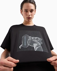 Regular fit heavy cotton T-shirt with ASV photo print