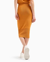 Recycled fabric longuette skirt with ASV monogram patch