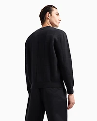 Checked Jacquard Crewneck Sweater