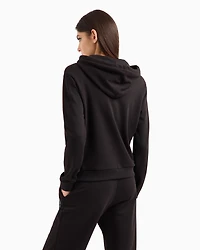 Zip-up hoodie with logo label