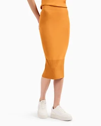 Recycled fabric longuette skirt with ASV monogram patch