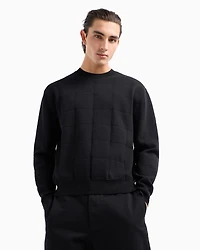 Checked Jacquard Crewneck Sweater
