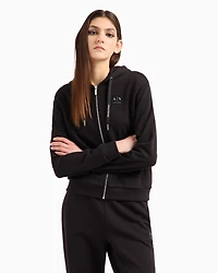Zip-up hoodie with logo label