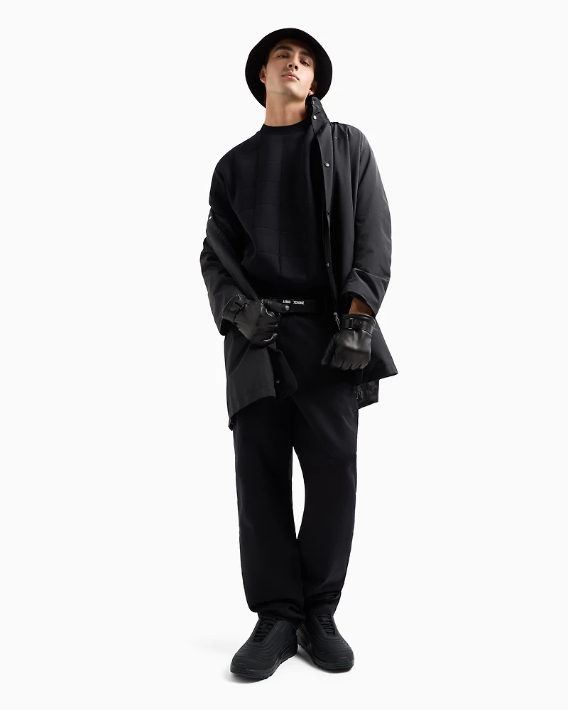 Checked Jacquard Crewneck Sweater