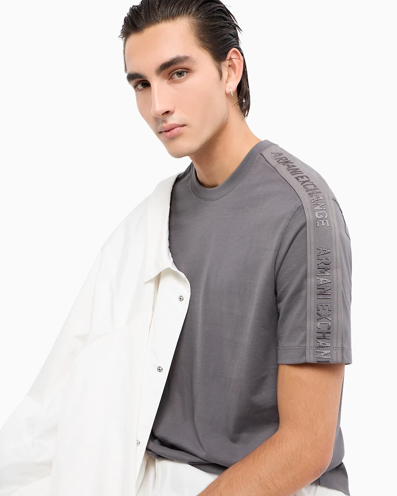 Regular fit heavy cotton T-shirt with ASV logo bands