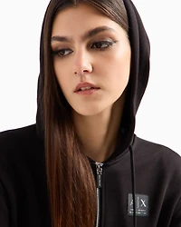 Zip-up hoodie with logo label