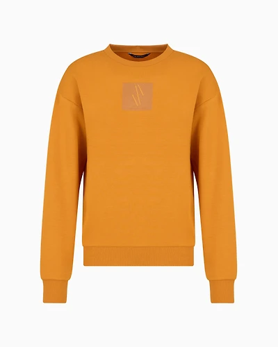 Crewneck sweatshirt with monogram patch