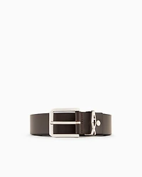Genuine leather belt with logo detail