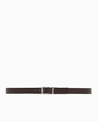 Genuine leather belt with logo detail