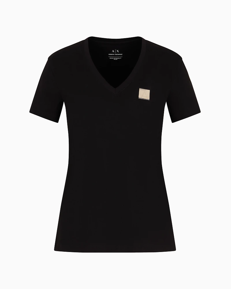 Regular fit V-neck T-shirt with logo
