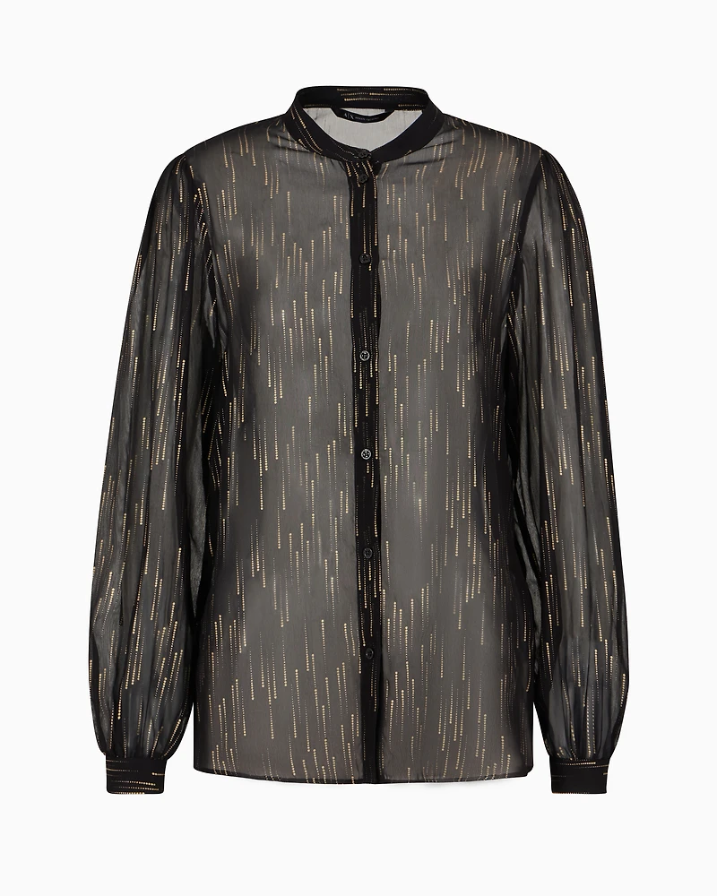 Oversized voile shirt with lurex details