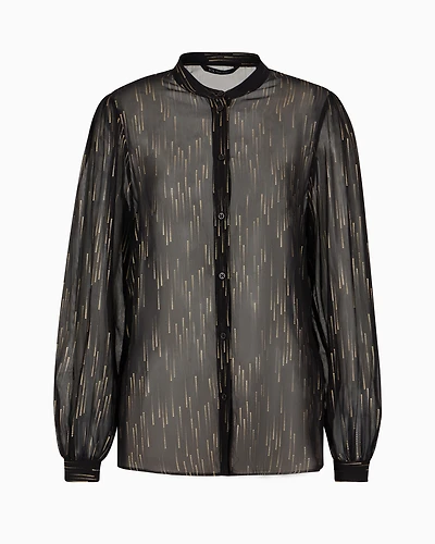 Oversized voile shirt with lurex details