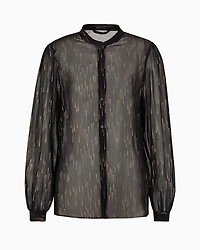 Oversized voile shirt with lurex details
