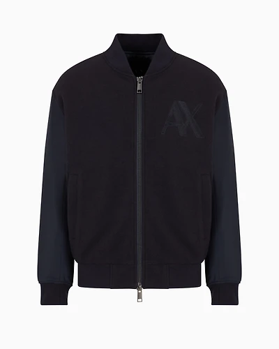 Cloth college jacket with contrasting sleeves