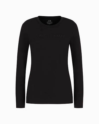 Regular fit long sleeve t-shirt with studded logo