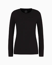 Regular fit long sleeve t-shirt with studded logo