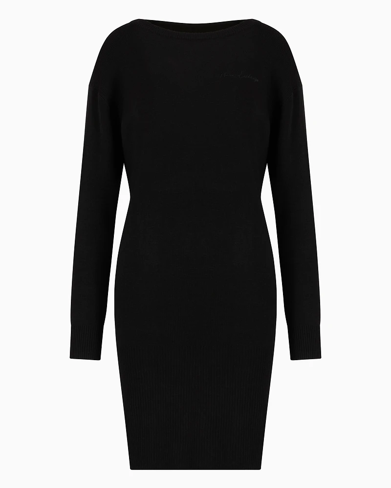 Midi dress knit with backless