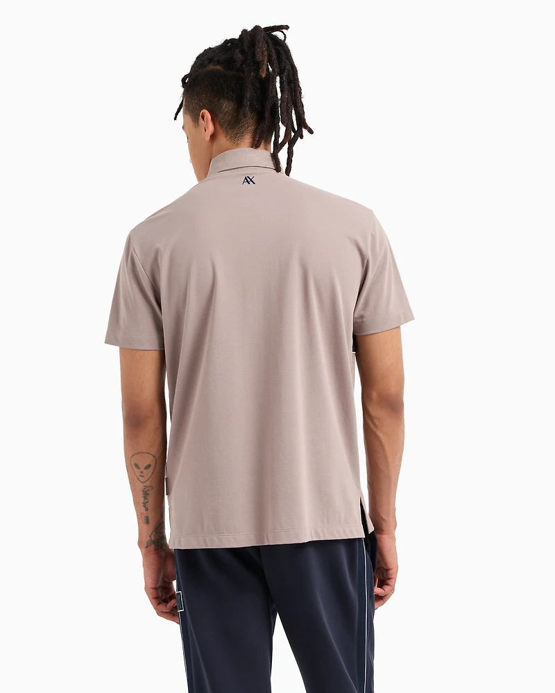 Regular fit polo with contrasting band cotton