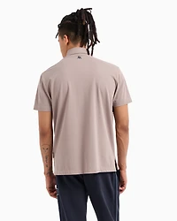 Regular fit polo with contrasting band cotton
