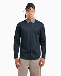 Regular fit shirt stretch cotton poplin