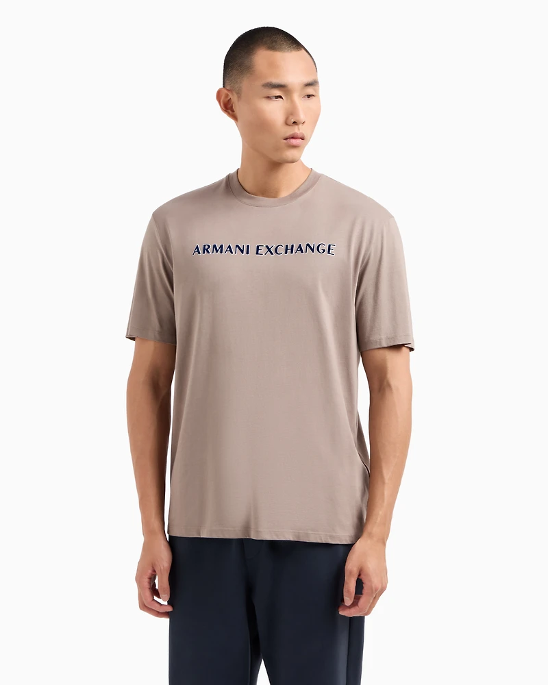 Regular fit organic cotton T-shirt with ASV logo lettering