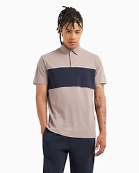 Regular fit polo with contrasting band cotton