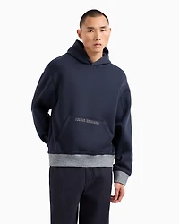 Stretch cotton hoodie with logo