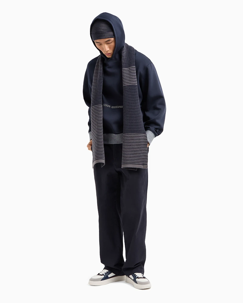 Stretch cotton hoodie with logo