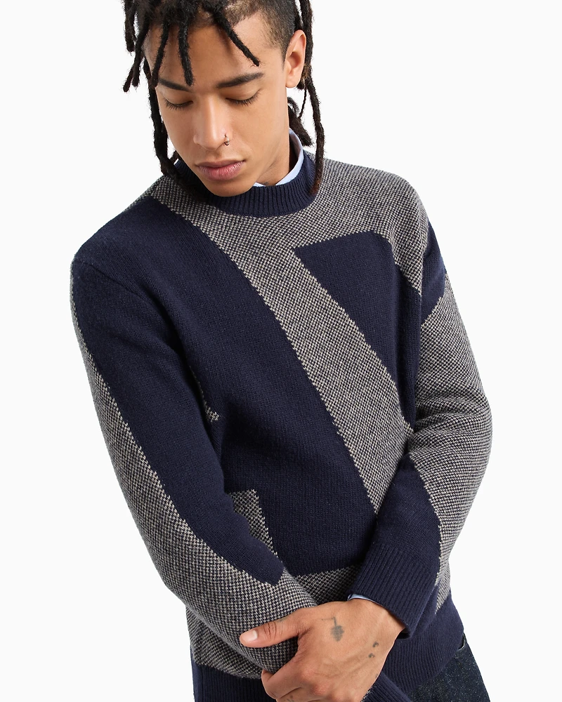 ASV Wool Blend Logo Crewneck Sweater