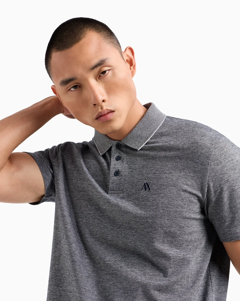 Regular fit polo with chest logo cotton