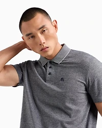 Regular fit polo with chest logo cotton