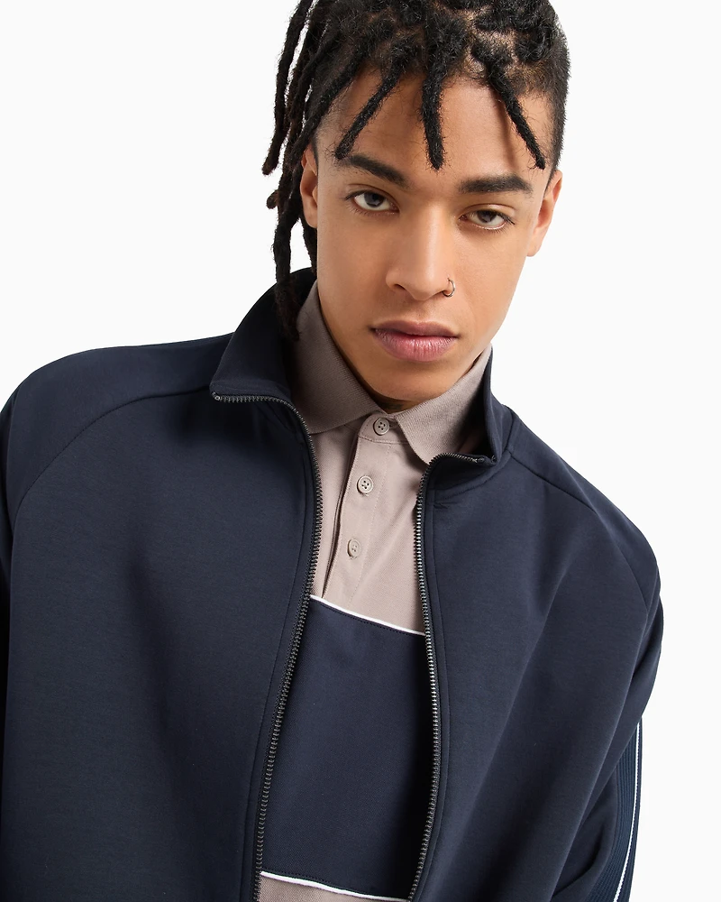 Regular fit polo with contrasting band cotton