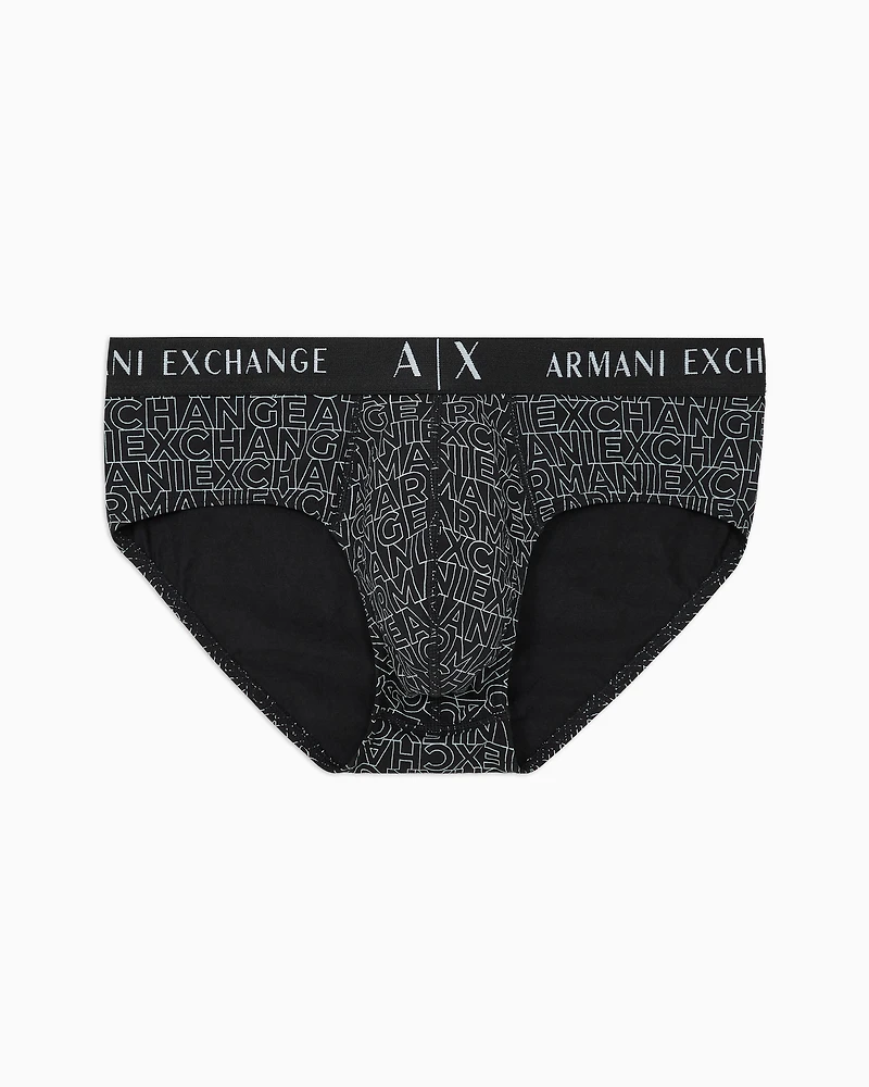 Briefs stretch fabric with allover logo